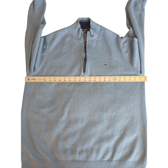 VINEYARD VINES Men's PALM BEACH Cashmere Blend 1/4 Zip Sweater XL BLUE - Picture 3 of 9